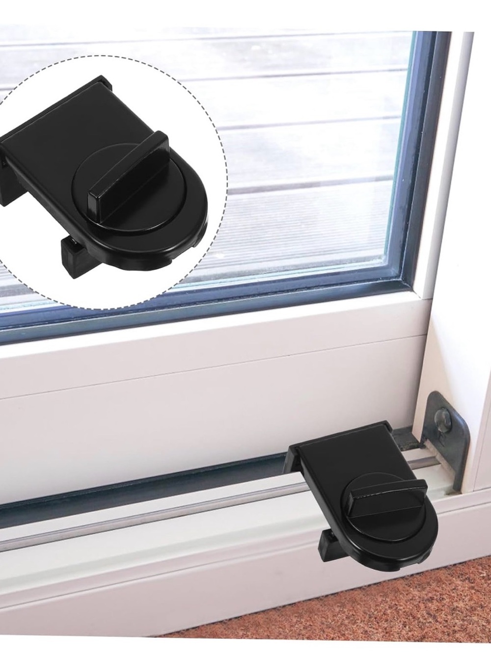 Sliding Door Security Lock - Black